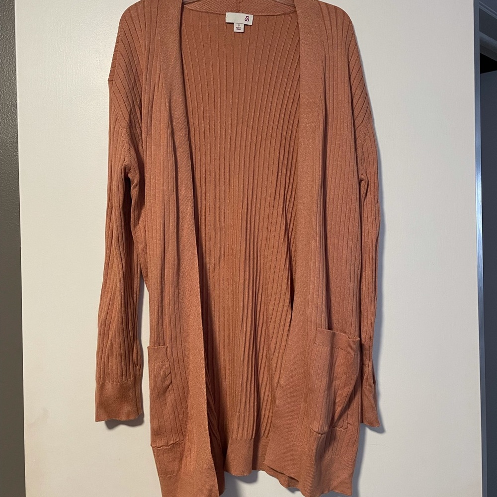 Open Front Salmon Cardigan